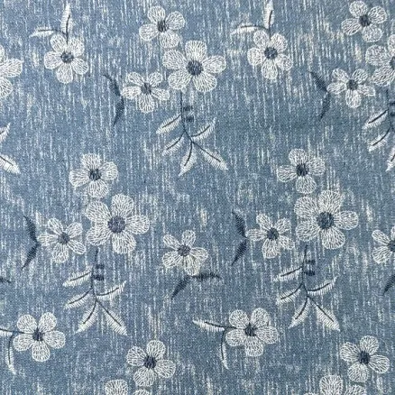 Denimstoff 145cm 60 Blumen - 50cm