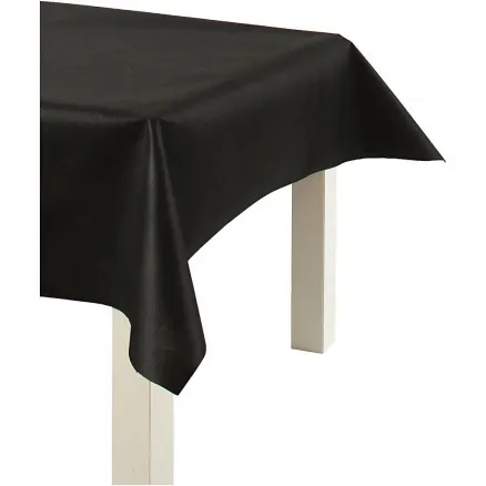 Tischdecke aus Imitationsstoff, schwarz, B: 125 cm, 70 g, 10 m/ 1 Rolle.
