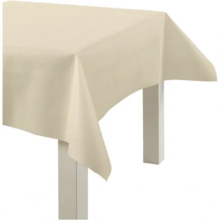 Tischdecke aus Imitationsstoff, Creme, B: 125 cm, 70 g, 10 m/ 1 Rolle.