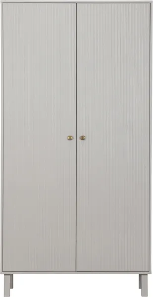 Madu, Kleiderschrank, grau, H195x53x100 cm, Kiefer, Metall