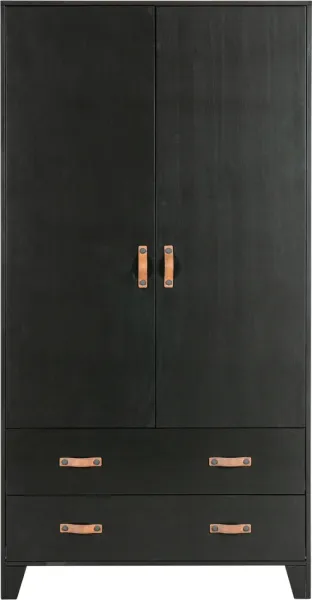 Dian, Kleiderschrank, schwarz, H180x40x94 cm, Kiefer