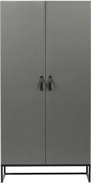 Morris, Kleiderschrank, grau, H195x100x53 cm, Kiefer