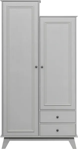 Lily, Kleiderschrank, grau, H190x41x98 cm, Kiefer