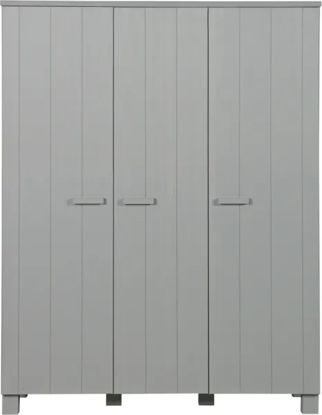 Dennis, Kleiderschrank, grau, H202x55x158 cm, Kiefer