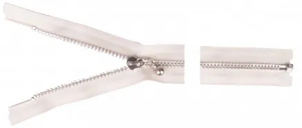 YKK Teilbarer Reißverschluss Aluminium 45cm 4mm Natur