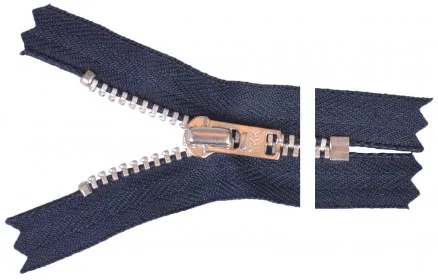 YKK Reißverschluss Aluminium 12cm 4mm Marineblau