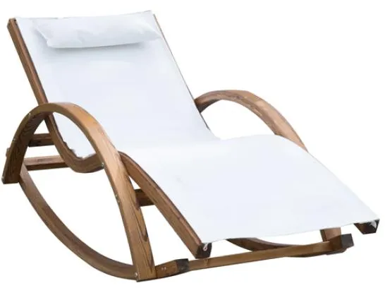 Homeville Lux Sonnenliege aus Lärchenholz, mit Schaukel­funktion 150x60x50 cm