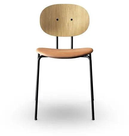 Sibast Furniture Piet Hein Esszimmerstuhl Schwarz in Eiche und Cognac-Leder